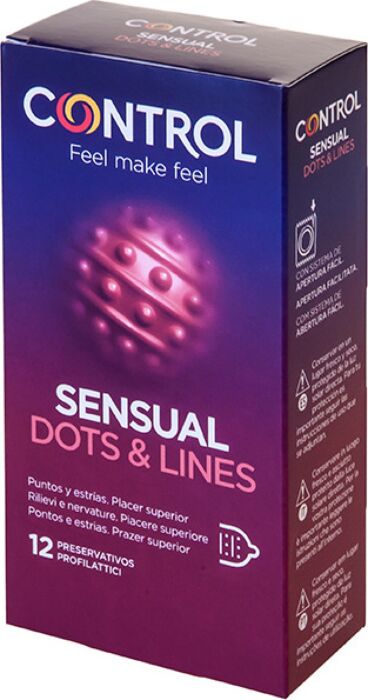 Préservatifs Control Sensual Dots & Lines 12 unités - Stimulation accrue Préservatifs Control Sensual Dots & Lines 12 unités - Stimulation accrue