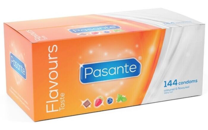 Préservatifs Pasante 144 unités avec saveurs variées