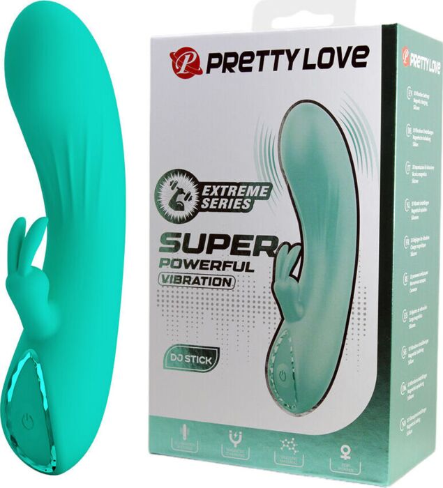 Vibrateur Pretty Love DJ Stick avec stimulateur clitoridien Vibrateur Pretty Love DJ Stick avec stimulateur clitoridien