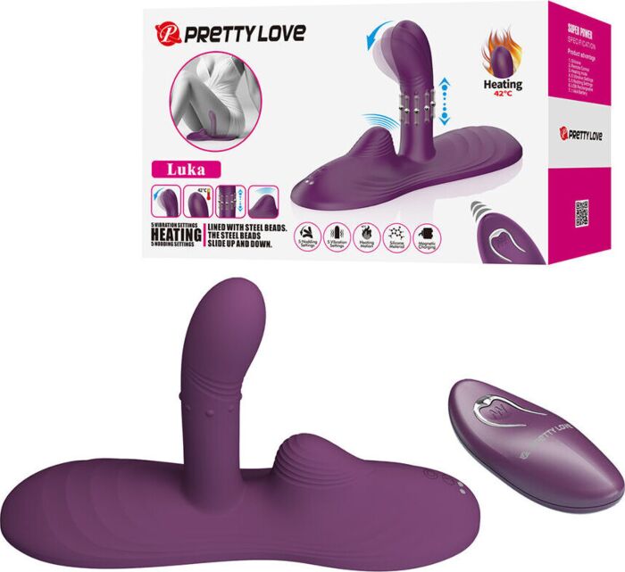 Vibrateur Pretty Love Luka avec effet chaleur et télécommande Vibrateur Pretty Love Luka avec effet chaleur et télécommande