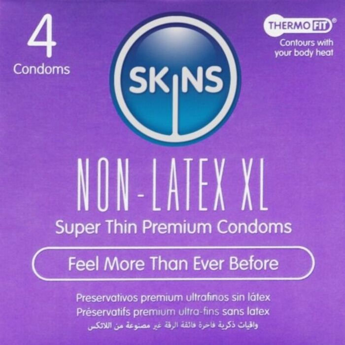 SKINS - LATEX-FREE CONDOMS XL PACK OF 4 SKINS - LATEX-FREE CONDOMS XL PACK OF 4