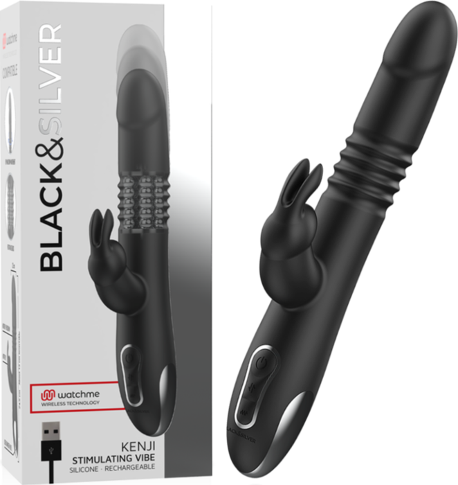 Vibromasseur Point G BLACK&SILVER KENJI Up & Down Vibromasseur Point G BLACK&SILVER KENJI Up & Down
