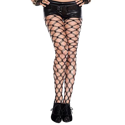 Panty résille épaisse Music Legs avec culotte opaque