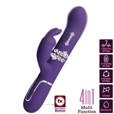Vibrateur Rabbit Pretty Love Coale Violet 4 en 1