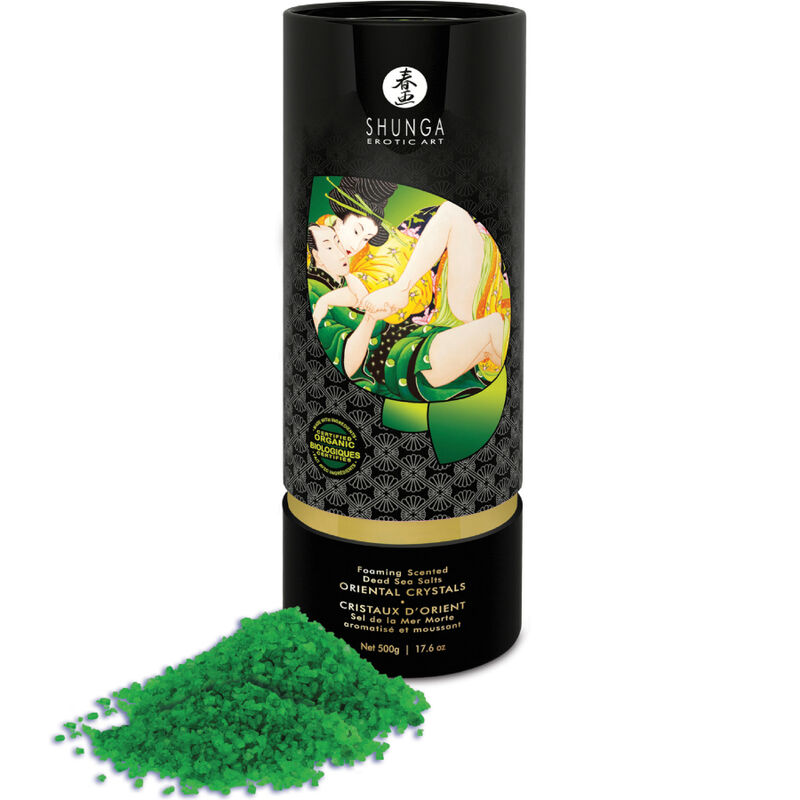 Ventes de Sels de Bain Shunga Fleur de Lotus 500g - Mer Morte - Vert - Parfum Sensuel